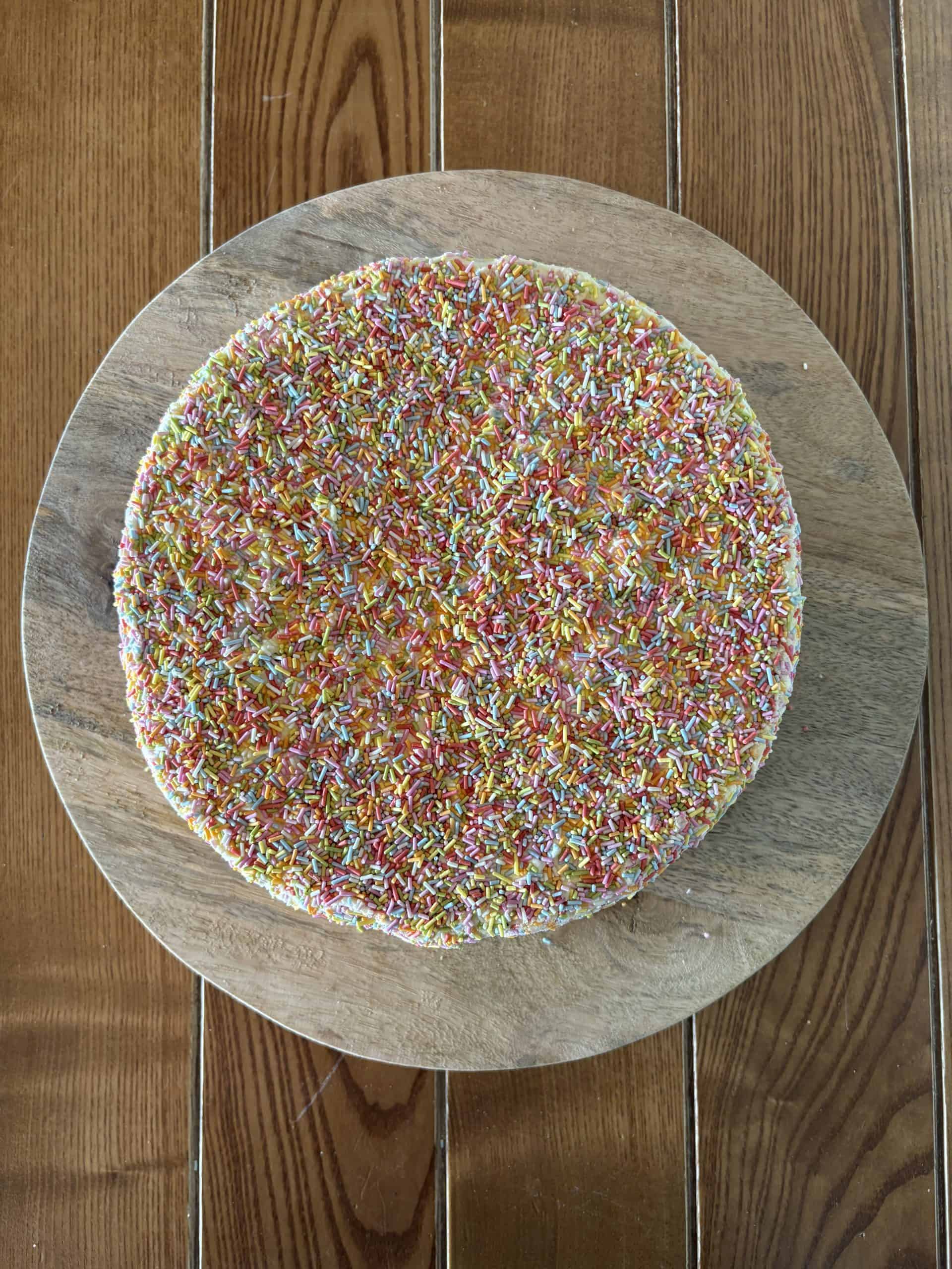 10″ Round Rainbow Sprinkle Vanilla Birthday Cake from Millets Farm Shop