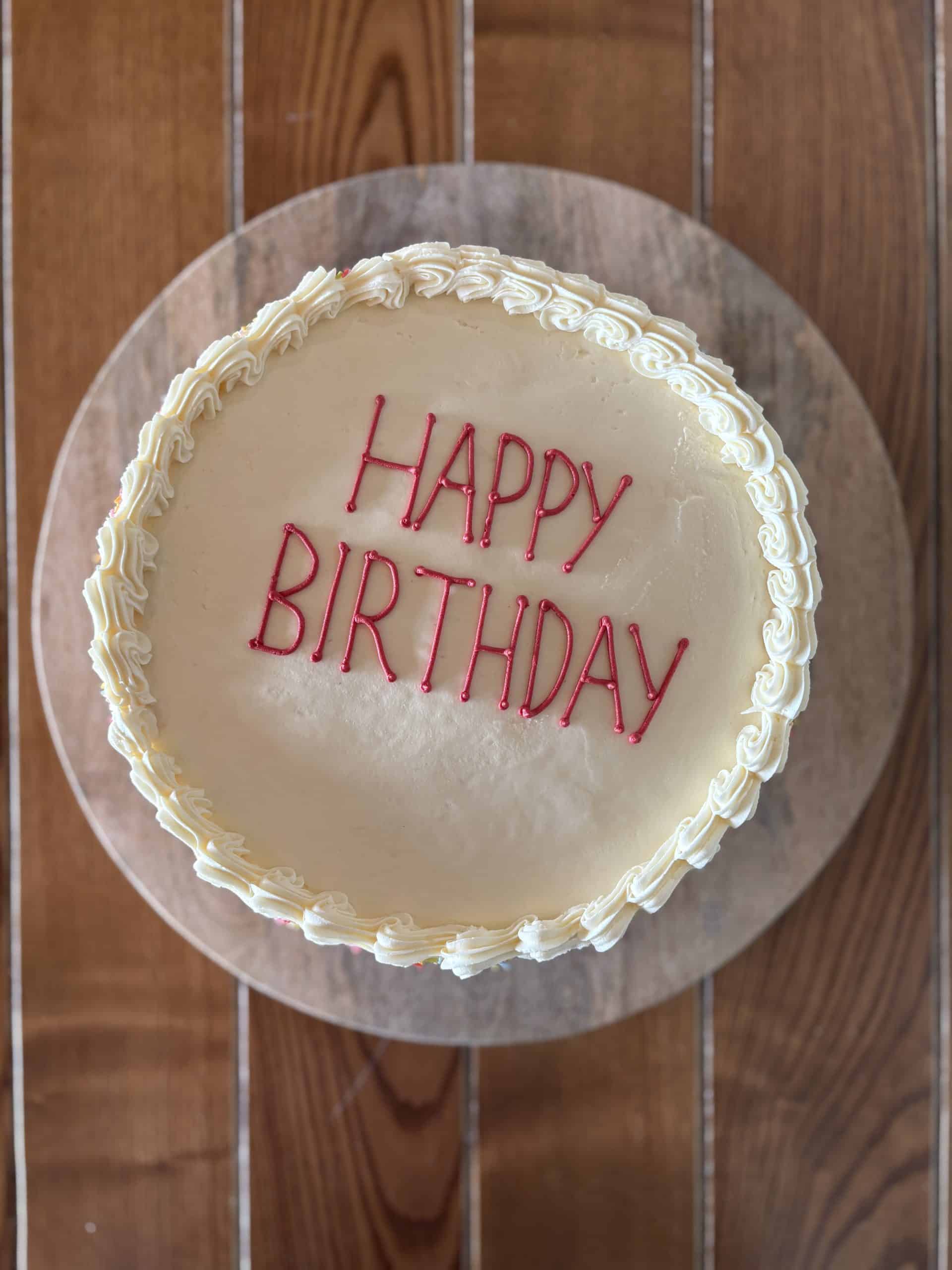 10″ Round Vanilla Birthday Cake from Millets Farm Shop