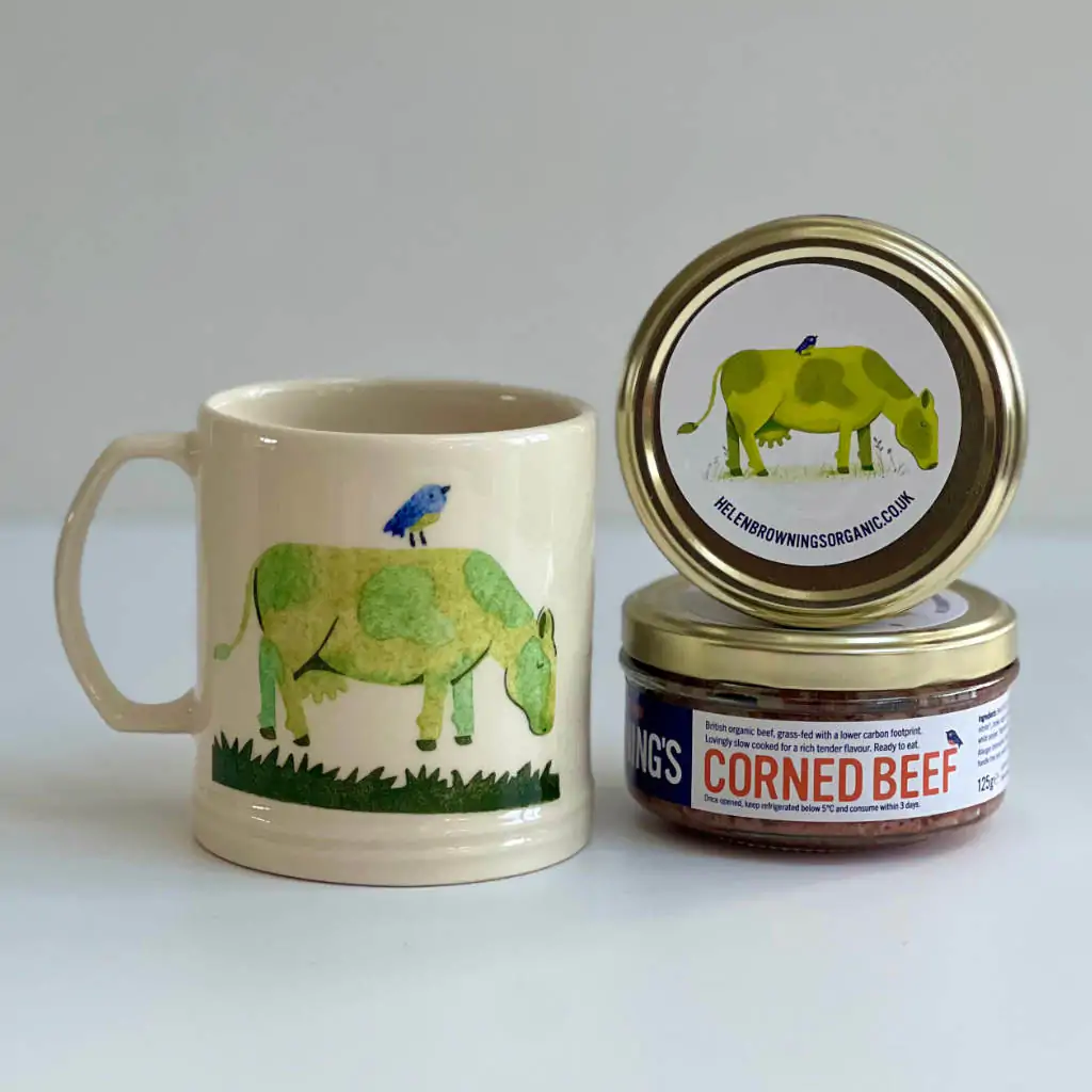 Cow Mug & Corned Beef Bundle from Helen Browning's Organic Farm
